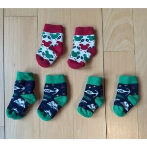 Bundle: Hanna Andersson Holiday Disney Star Wars Baby Socks Size 0-12 mos